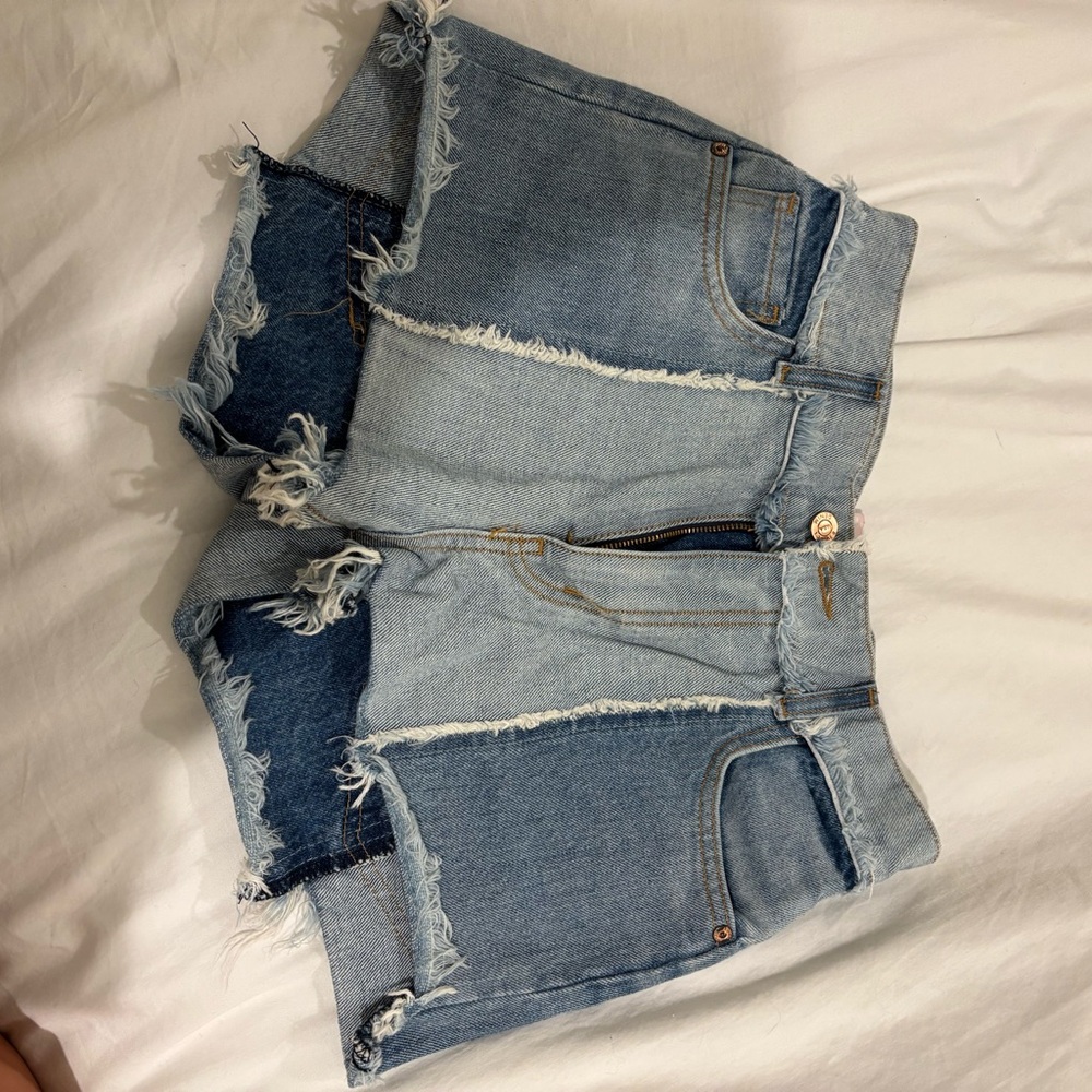 REVICE Two-Tone Blue Jean Shorts